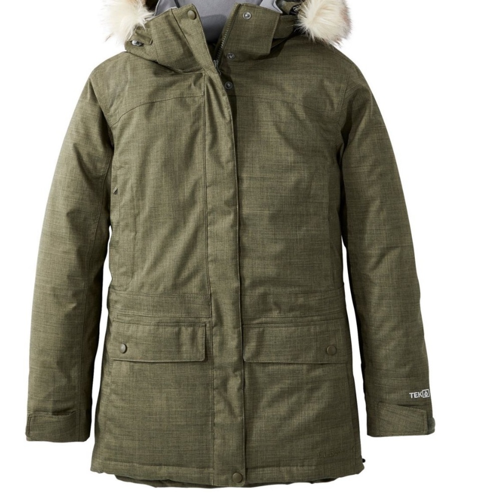 LL Bean Baxter State Parka Goose Down Waterproof Green Winter Jacket women’s